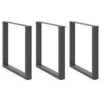 Eettafelpoten 3 st U-vormig 80x(72-73) cm staal antraciet