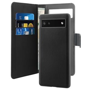 Puro 2-in-1 Magnetisch Google Pixel 6a Portemonnee Hoesje - Zwart