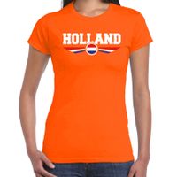 Holland landen / voetbal t-shirt oranje dames - thumbnail