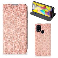 Samsung Galaxy M31 | Hoesje met Magneet | Pattern Orange