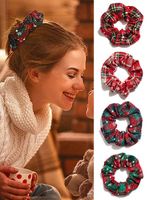 Christmas Snowflake Plaid Large Hair Tie Christmas Hair Rope Elastic