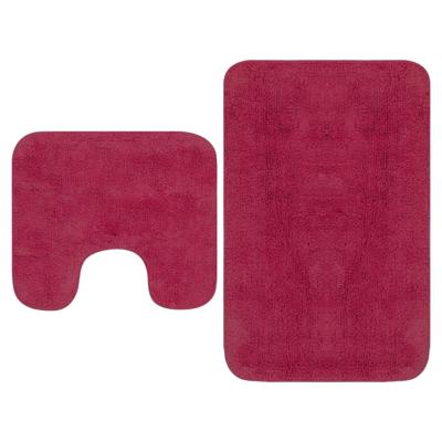 VidaXL Badmattenset stof fuchsia 2-delig