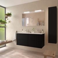 Muebles Ideal badmeubel 120cm met wastafel en spiegel zwart mat