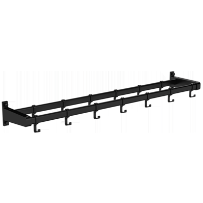 Schoolkapstok - 150 cm breed met 21 jashaken - zwart (type 5)