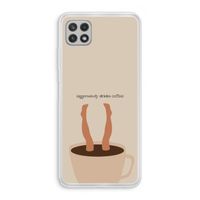 Aggressively drinks coffee: Samsung Galaxy A22 4G Transparant Hoesje