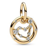 Pandora 762720C01 Hangbedel Steenbok Zodiac zilver-zirconia goudkleurig-wit - thumbnail