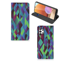 Samsung Galaxy A32 4G | A32 5G Enterprise Editie Stand Case Abstract Green Blue - thumbnail