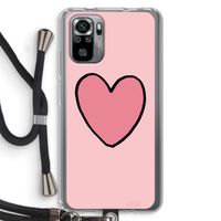 Hartje: Xiaomi Redmi Note 10S Transparant Hoesje met koord Hartje: Xiaomi Redmi Note 10S Transparant Hoesje met koord