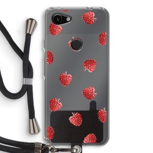 Framboosjes: Pixel 3a Transparant Hoesje met koord