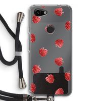 Framboosjes: Pixel 3a Transparant Hoesje met koord