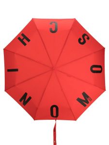 Moschino parapluie pliant à logo imprimé - Rouge