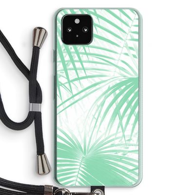Palmbladeren: Pixel 5a 5G Transparant Hoesje met koord