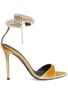 Giuseppe Zanotti sandales Intriigo Bijoux 105 mm en velours - Marron