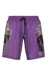 Philipp Plein short de bain à lien de resserrage - Violet