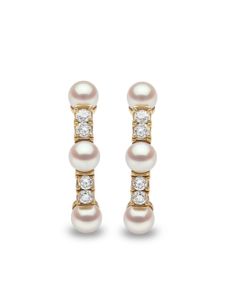 Yoko London boucles d'oreilles Eclipse en or 18ct serties de perles d'Akoya et de diamants