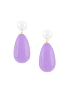Eshvi boucles d'oreilles pendantes à détail de perle - Violet