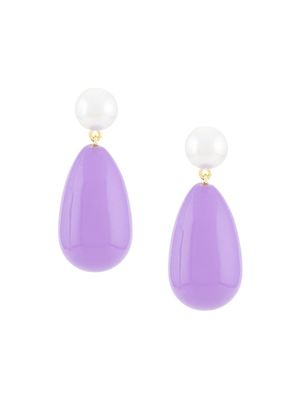 Eshvi boucles d'oreilles pendantes à détail de perle - Violet