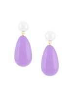 Eshvi boucles d'oreilles pendantes à détail de perle - Violet