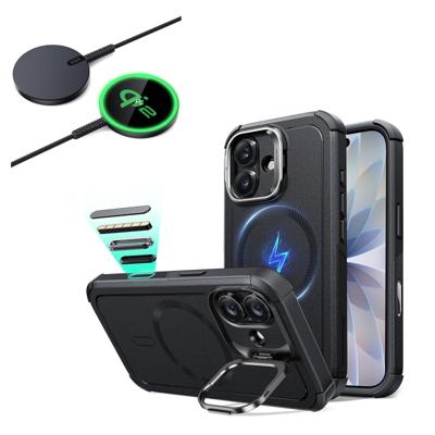 iPhone 17 Bundle Cyber Tough Magnetic Case (Camera Control, Stash Stand) and Magnetic Charging Pad (Qi2) - Black iPhone 17 Bundle Cyber Tough Magnetic Case (Camera Control, Stash Stand) and Magnetic Charging Pad (Qi2) - Black
