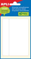 Apli witte etiketten ft 53 x 100 mm (b x h), 6 stuks, 1 per blad (2687) - thumbnail