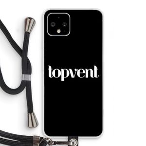 Topvent Zwart: Pixel 4 Transparant Hoesje met koord