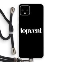 Topvent Zwart: Pixel 4 Transparant Hoesje met koord