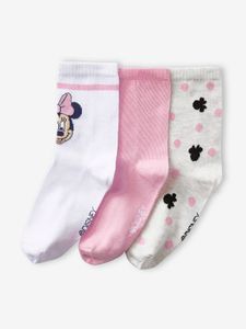 Set van 3 paar Disney® Minnie sokken roze, grijs gechineerd en wit