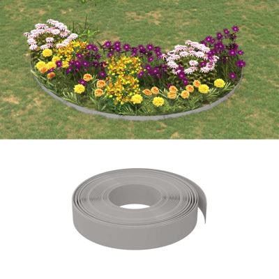 VidaXL Tuinrand 10 m 10 cm polyetheen grijs