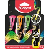 Maped Fluo&apos;Peps Flex markeerstift, assorti, doosje van 4 stuks