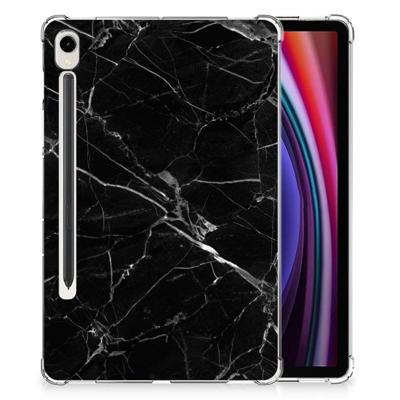 Samsung Galaxy Tab S9 Tablet Back Cover Marmer Zwart - Origineel Cadeau Vader