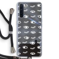 Eye pattern #3: Oppo A91 Transparant Hoesje met koord Eye pattern #3: Oppo A91 Transparant Hoesje met koord