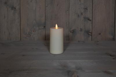 Buitenkaars bewegende vlam 8x16cm ivoor 2xc (500h) met timer - Annas collection