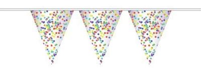 Doorzichtige Vlaggenlijn Confetti (10m)