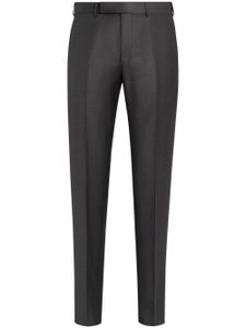 Zegna pantalon droit à taille mi-haute - Gris