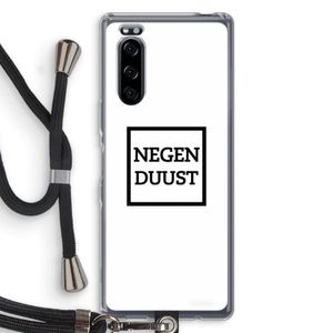 Negenduust vierkant: Sony Xperia 5 Transparant Hoesje met koord