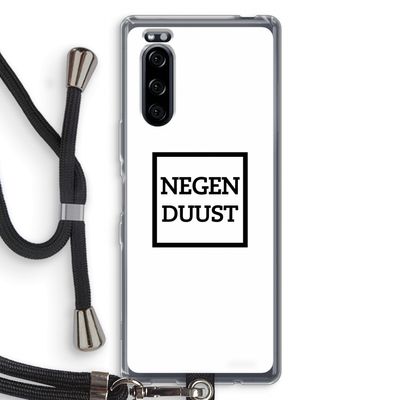 Negenduust vierkant: Sony Xperia 5 Transparant Hoesje met koord