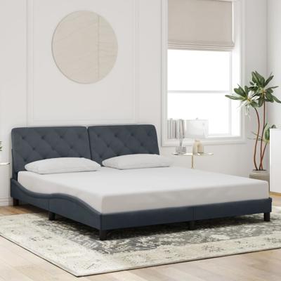 Bedframe zonder matras 200x200 cm fluweel donkergrijs