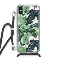 Bananenbladeren: iPhone X Transparant Hoesje met koord