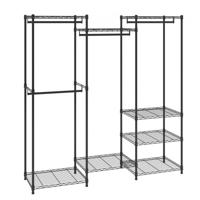 VEVOR verrijdbaar kledingrek kapstok 362 kg belastbaar vrijstaand kledingrek 174x180x45 cm 3 kledingstangen multifunctioneel 8-laags voor slaapkamer, wasruimte, kleedkamer