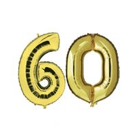Opblaas 60 jaar ballonnen goud