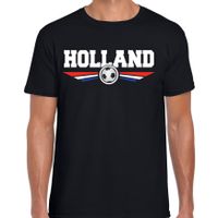 Holland landen / voetbal t-shirt zwart heren - thumbnail