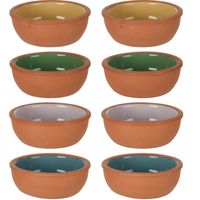 8x Tapas schaaltjes - 150 ml - terracotta 10 x 4 cm - Snack en tapasschalen