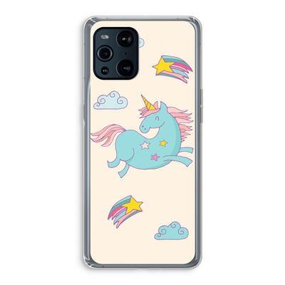 Vliegende eenhoorn: Oppo Find X3 Pro Transparant Hoesje
