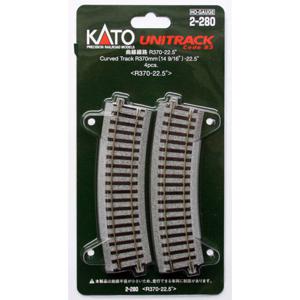 H0 Kato Unitrack 2-280 Gebogen rails 4 stuk(s)