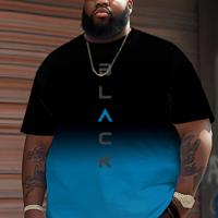 Men's Plus Size Ombre Graphic T-Shirt | Polyester Round Neck Tee 6XL