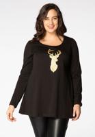 Yoek Tuniek rendier flare | Zwart | Maat 42/44