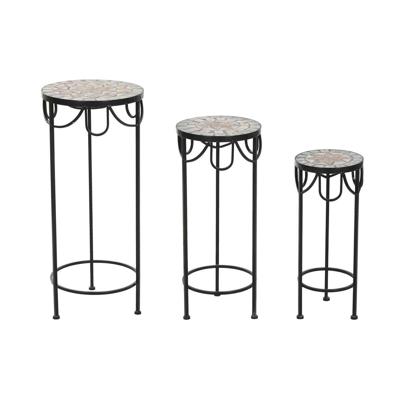 Set van 3 tafels Home ESPRIT Zwart 30 x 30 x 69 cm (3 Onderdelen)