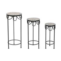 Set van 3 tafels Home ESPRIT Zwart 30 x 30 x 69 cm (3 Onderdelen)