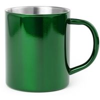 1x Groene drinkbekers/mokken RVS 280 ml - Bekers - thumbnail