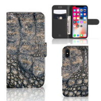 Apple iPhone X | Xs Telefoonhoesje met Pasjes Krokodillenprint